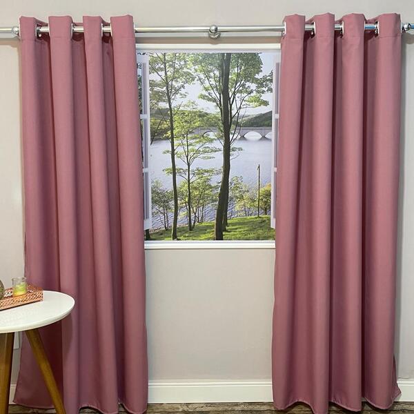 Cortina Oxford Rosê 300x270 Sala/quarto | Fabritex